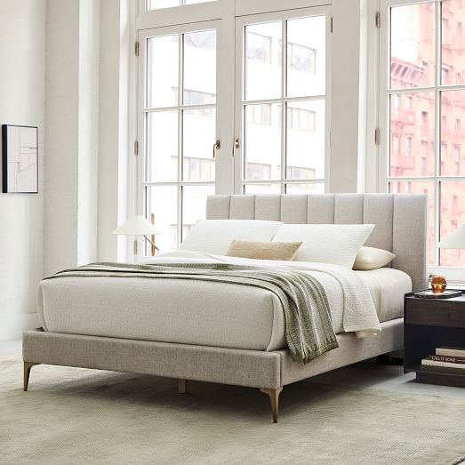 Emmett Channeled Bed - Metal Legs | West Elm