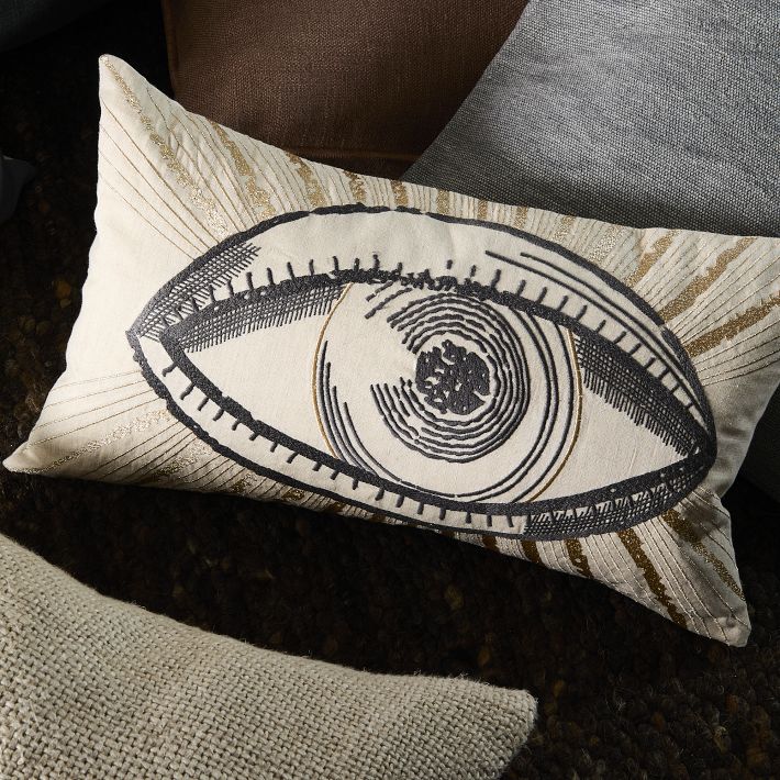 Embroidered Eye Pillow Cover West Elm