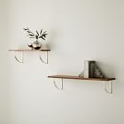 Linear Burnt Wax Wood Wall Shelves with Arch Brackets | West Elm