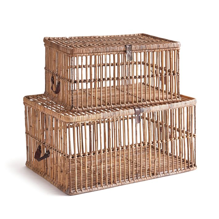 Ava Rattan Storage Trunks (Set of 2)