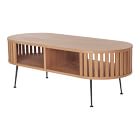 Rounded Wood Slats Oval Coffee Table (47&quot;)