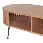 Rounded Wood Slats Oval Coffee Table (47&quot;)