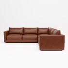 Melbourne Leather 3-Piece L-Shaped Sectional (116&quot;&ndash;126&quot;)