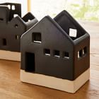 Ceramic Tealight Village - Black