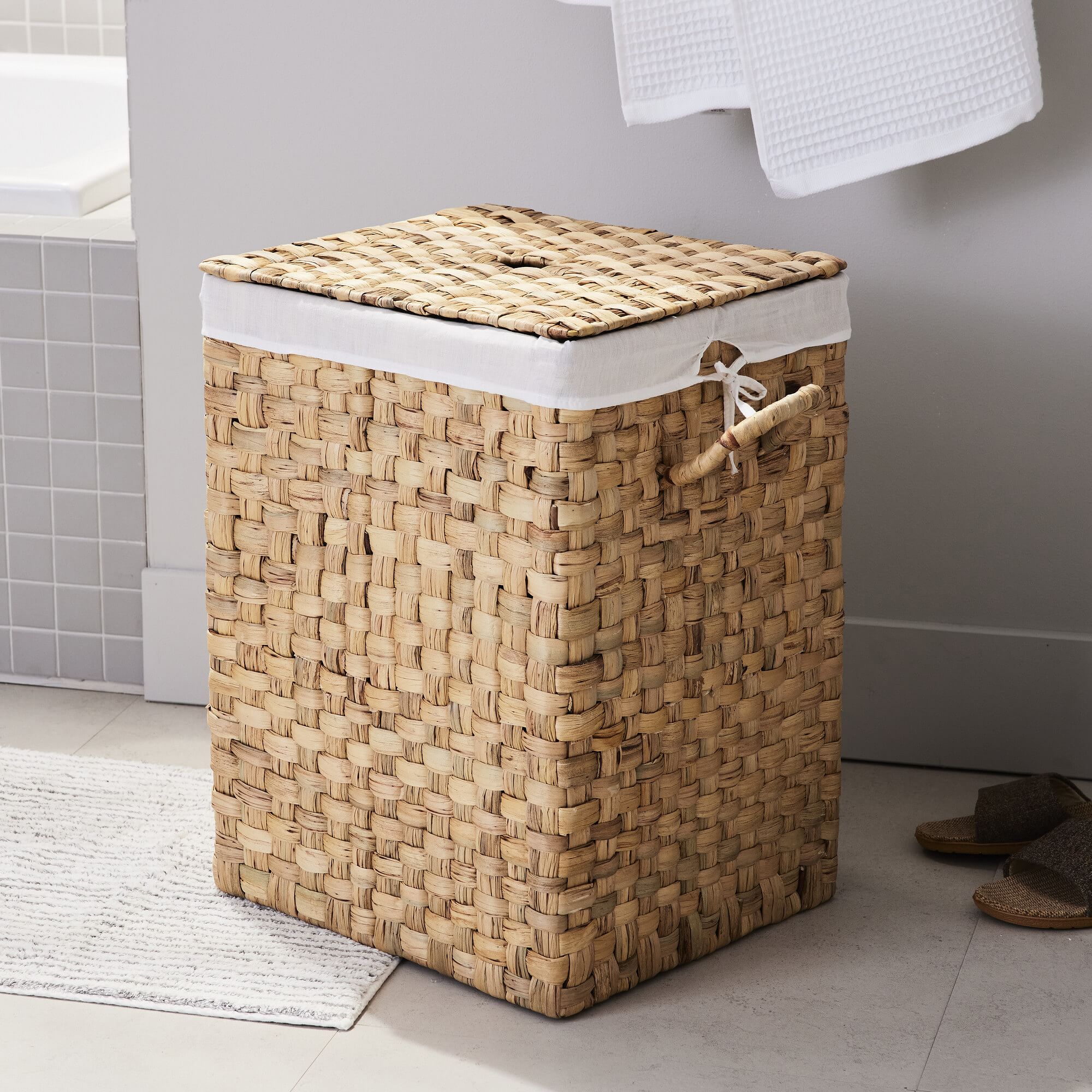 Rounded Weave Rattan Hampers | West Elm