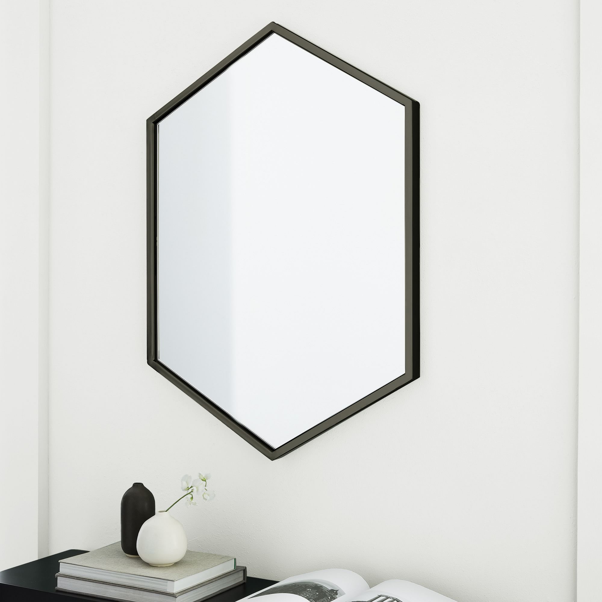 Metal Frame Hexagon Wall Mirror | West Elm