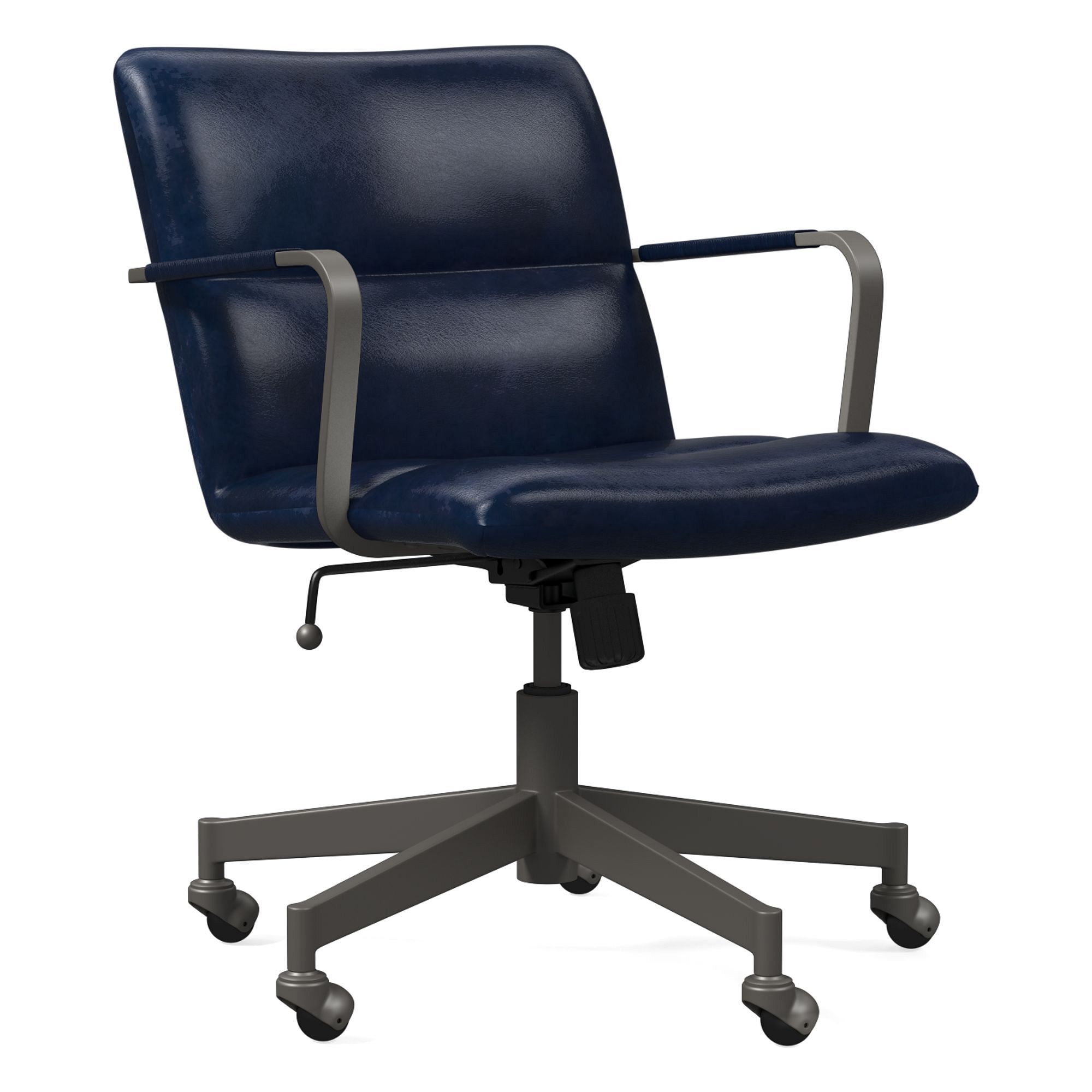 Cooper Mid-Century Leather Swivel Office Chair | West Elm