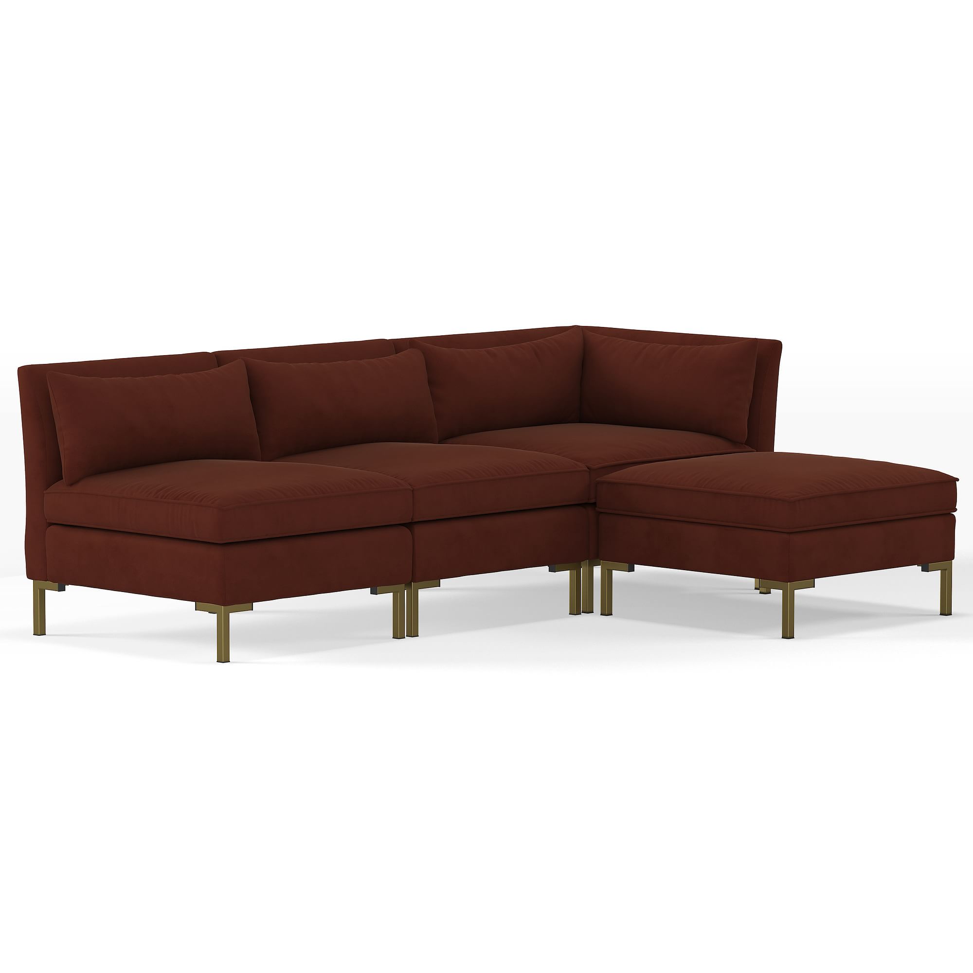 Modern Thin Legs 3 Piece Sectional | Sofa With Chaise West Elm