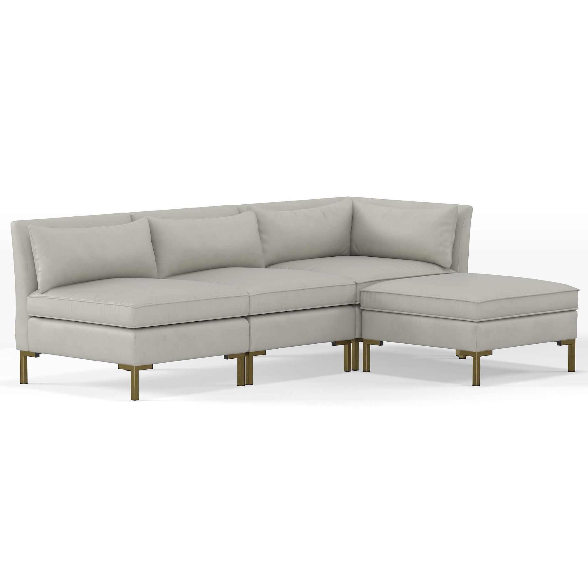 Modern Thin Legs 3 Piece Sectional | Sofa With Chaise West Elm