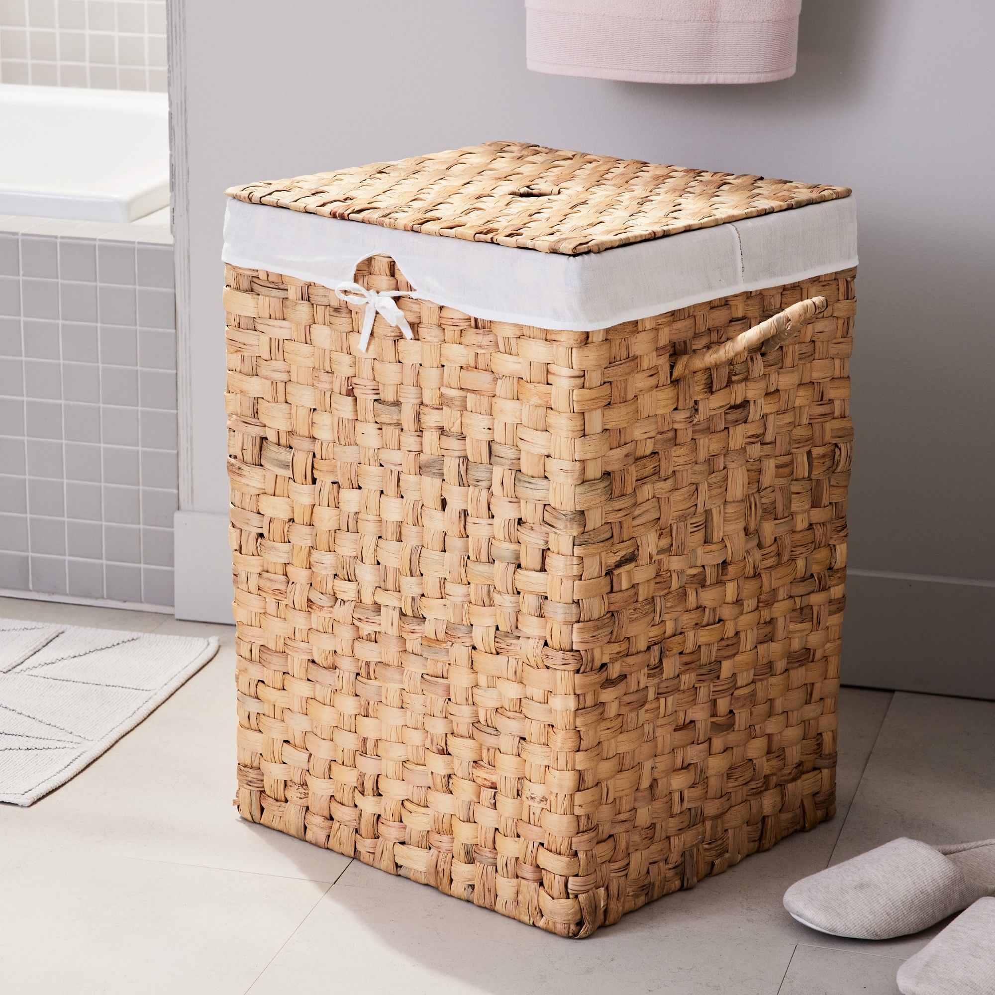 Rounded Weave Rattan Hampers | West Elm