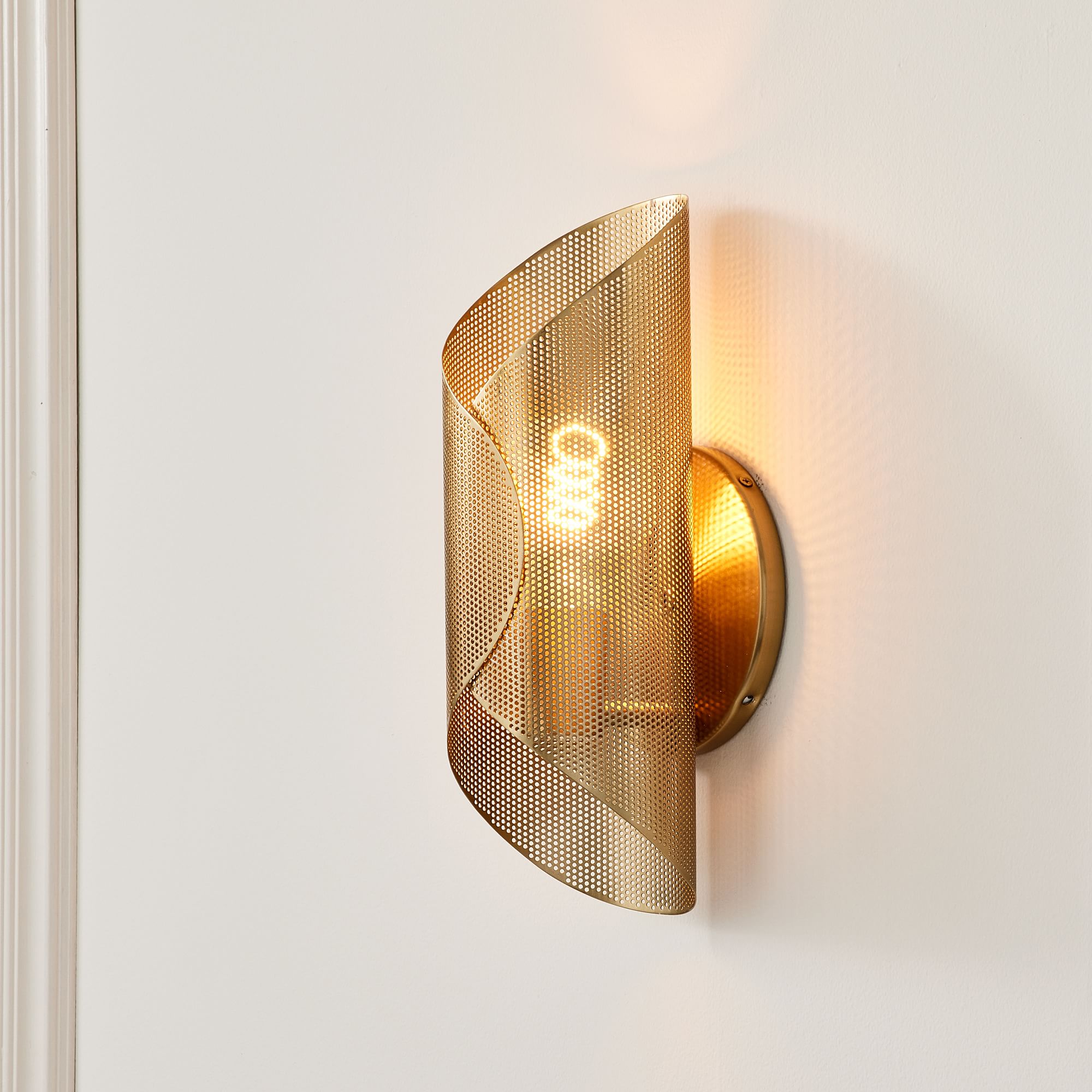 Curl Perforated Sconce | West Elm
