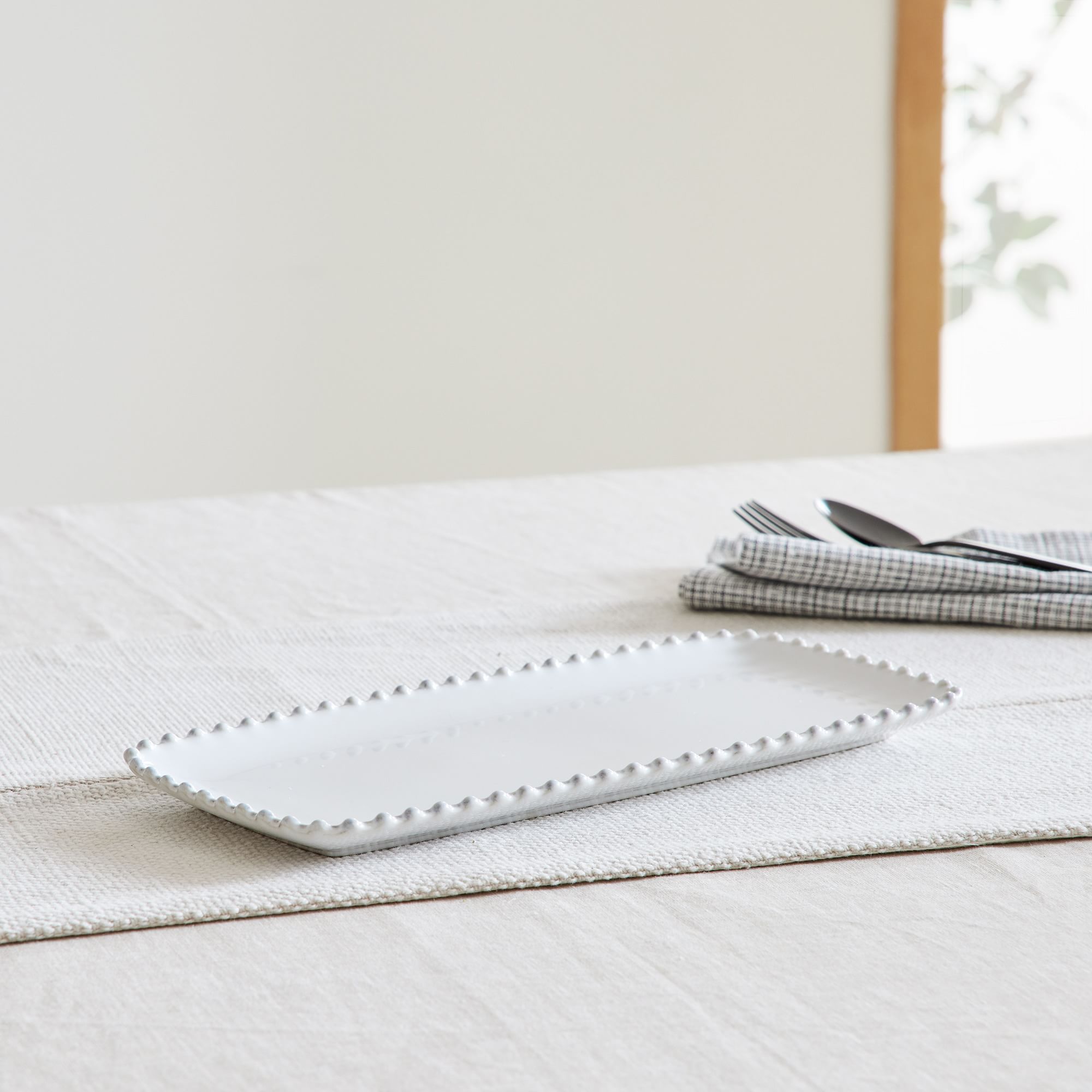 Costa Nova Pearl White Rectangular Tray | West Elm