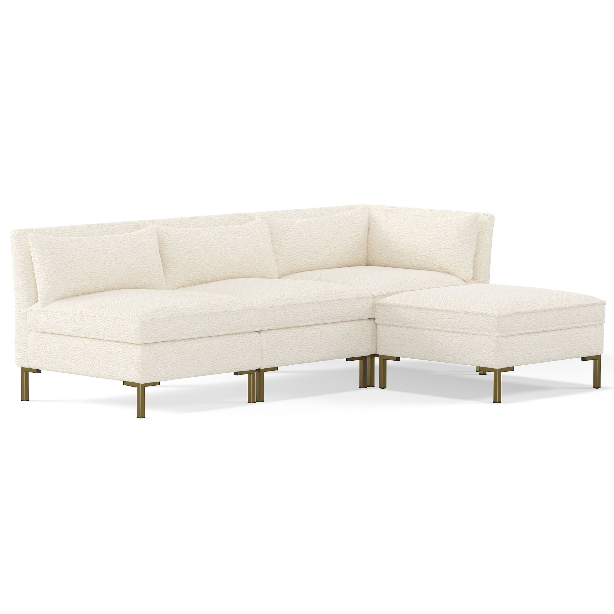 Modern Thin Legs 3 Piece Sectional | Sofa With Chaise West Elm