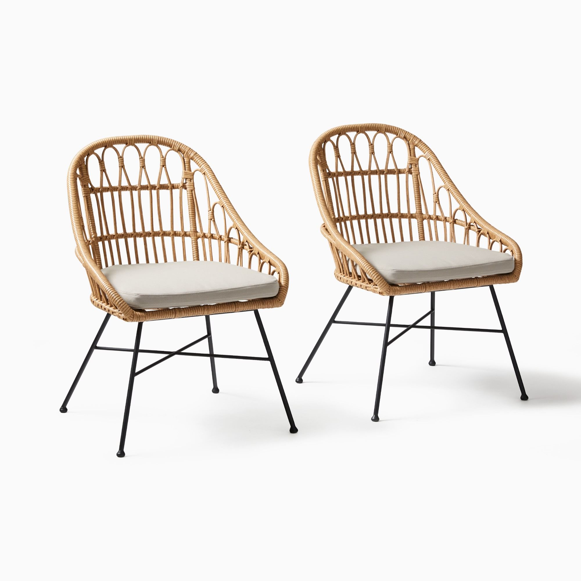 Palma Indoor/Outdoor Rattan Dining Chairs (Set of 2) | West Elm
