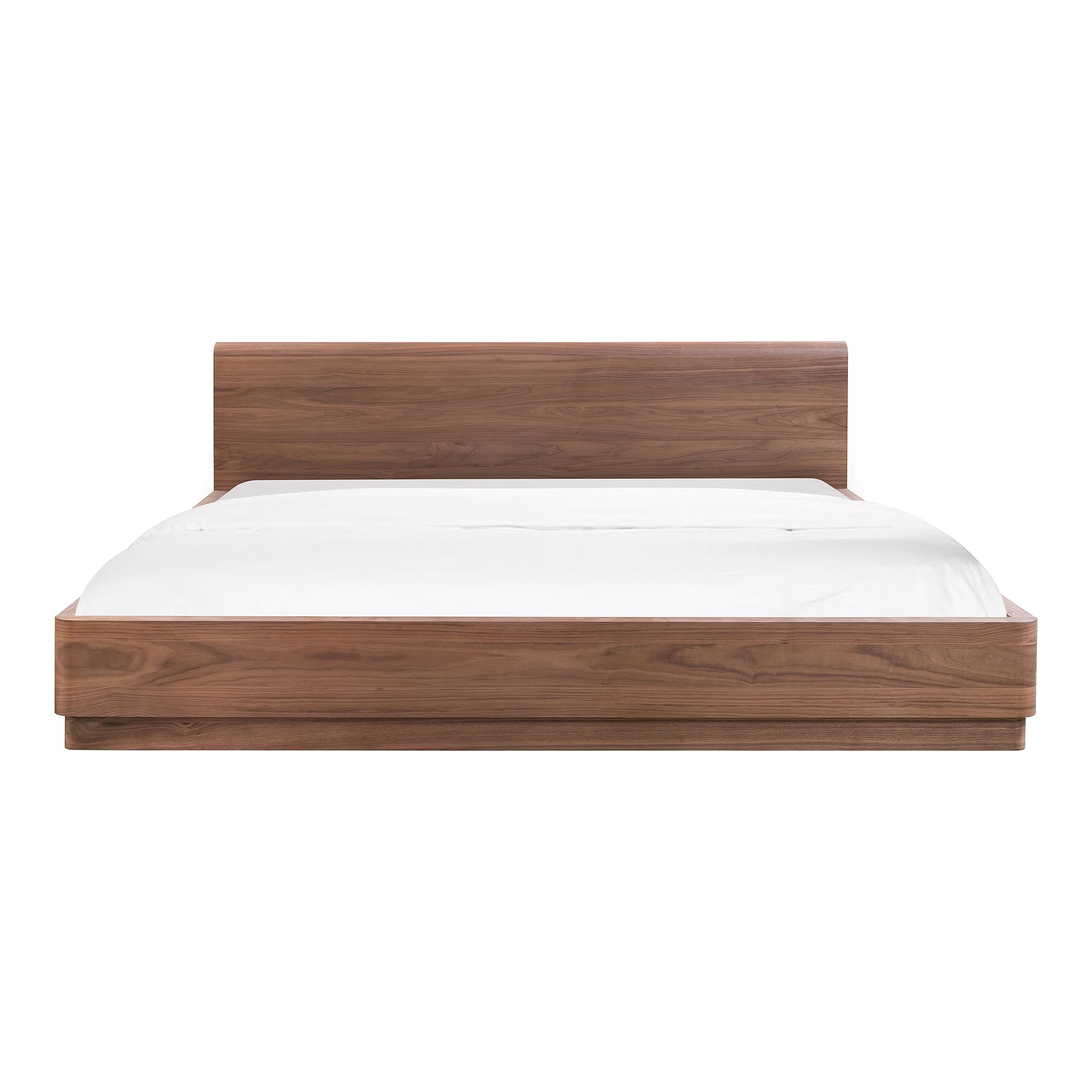 Rina Curved Oak Pedestal Bed | West Elm