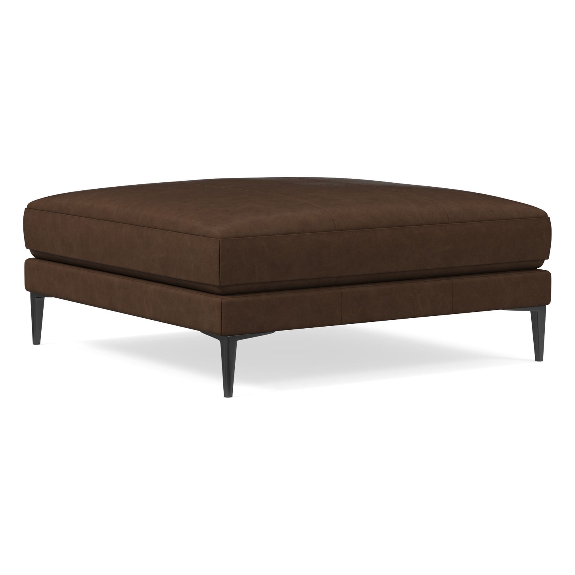 Harper Leather Ottoman | West Elm