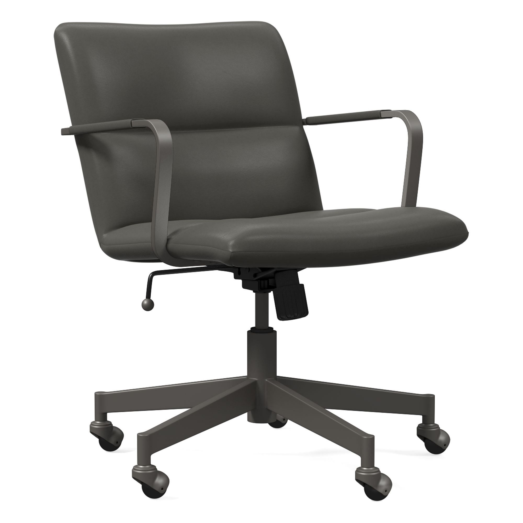 Cooper Mid-Century Leather Swivel Office Chair | West Elm