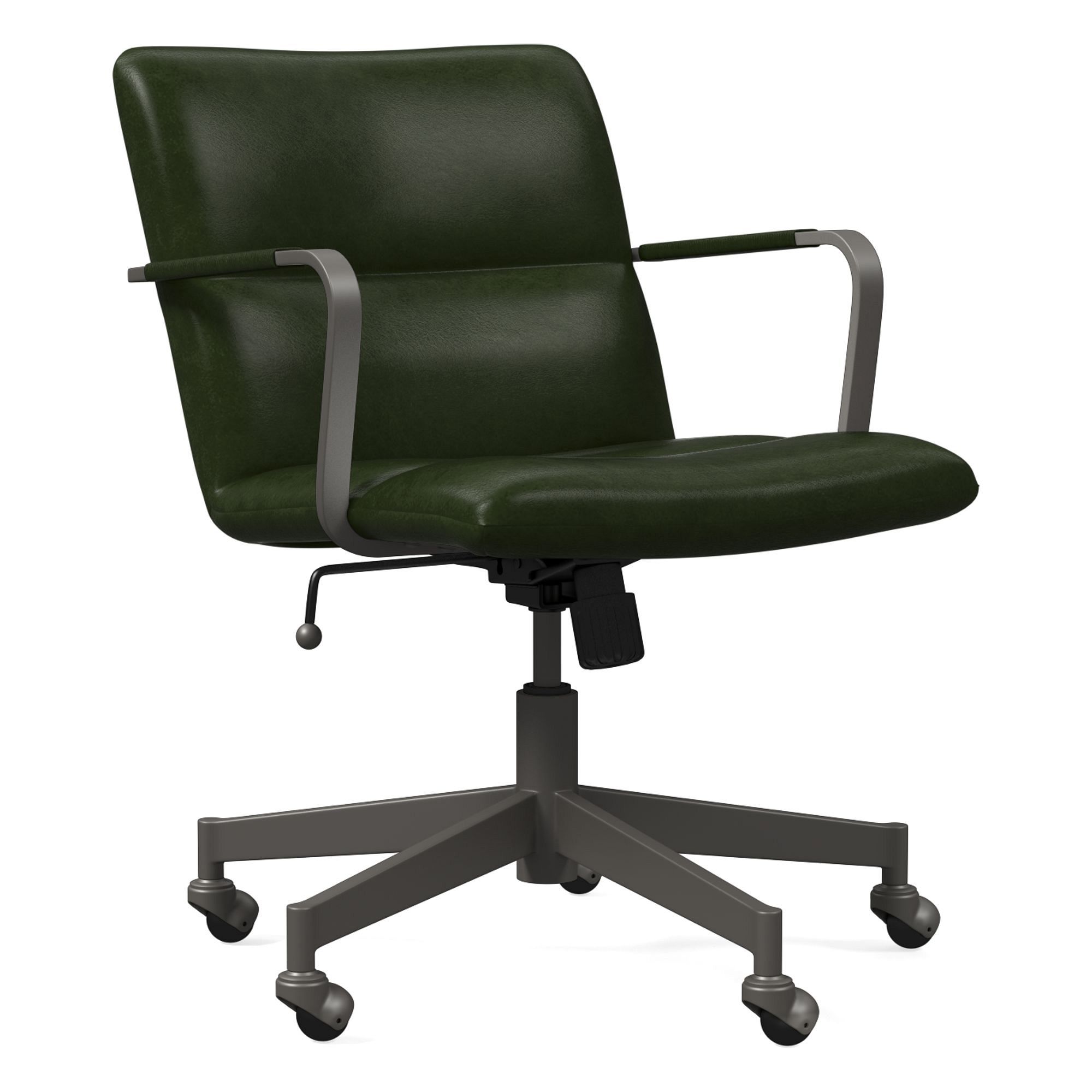 Cooper Mid-Century Leather Swivel Office Chair | West Elm