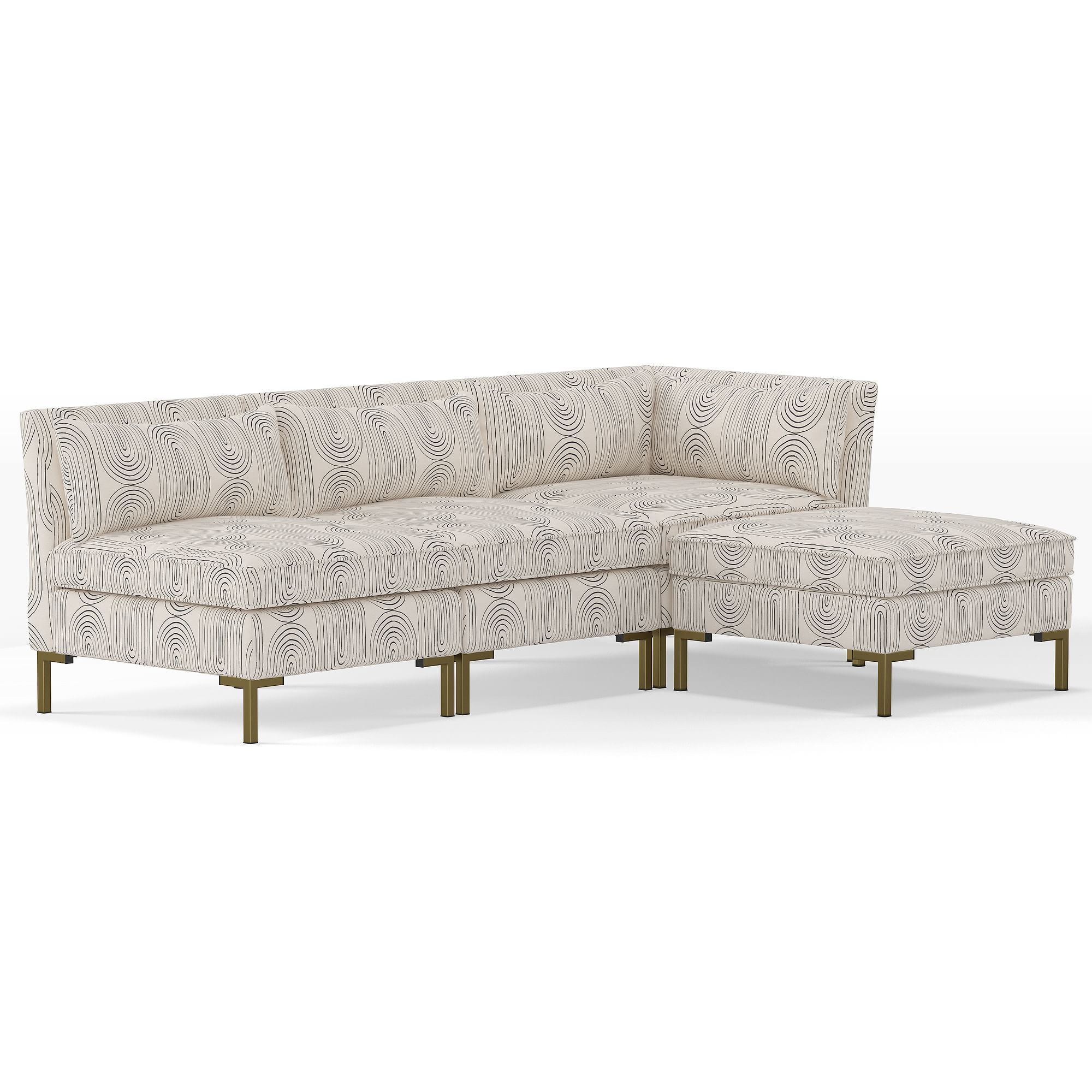 Modern Thin Legs 3 Piece Sectional | Sofa With Chaise West Elm