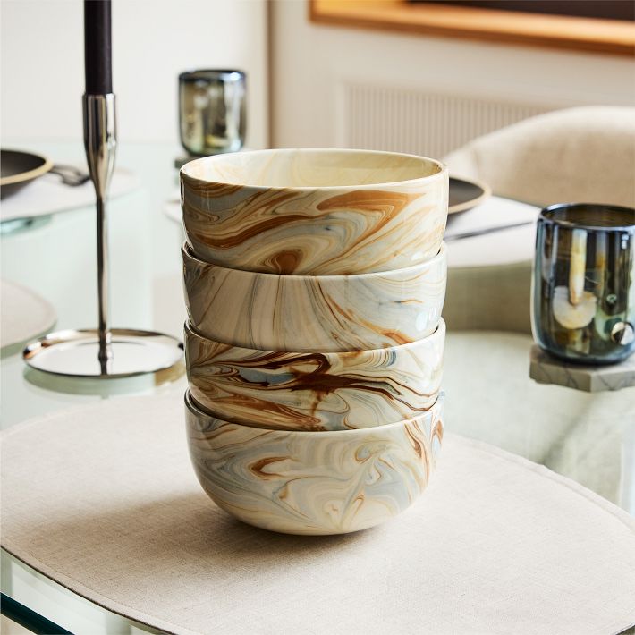 Marble Swirl Cereal Bowls Sets