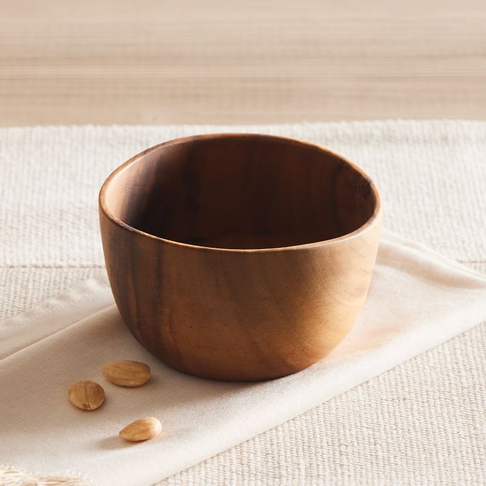 Organic Shaped Wood Small Serving Bowl