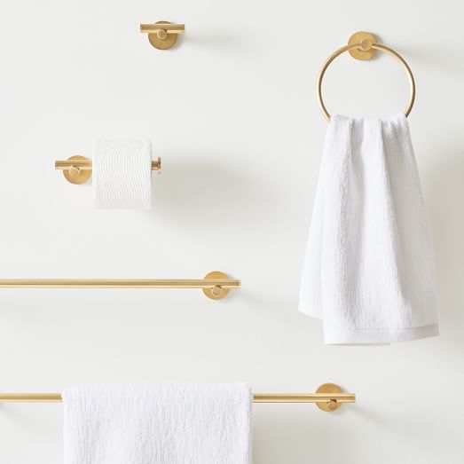 Modern Overhang Bath Hardware Brass, Bathroom Hardware West Elm