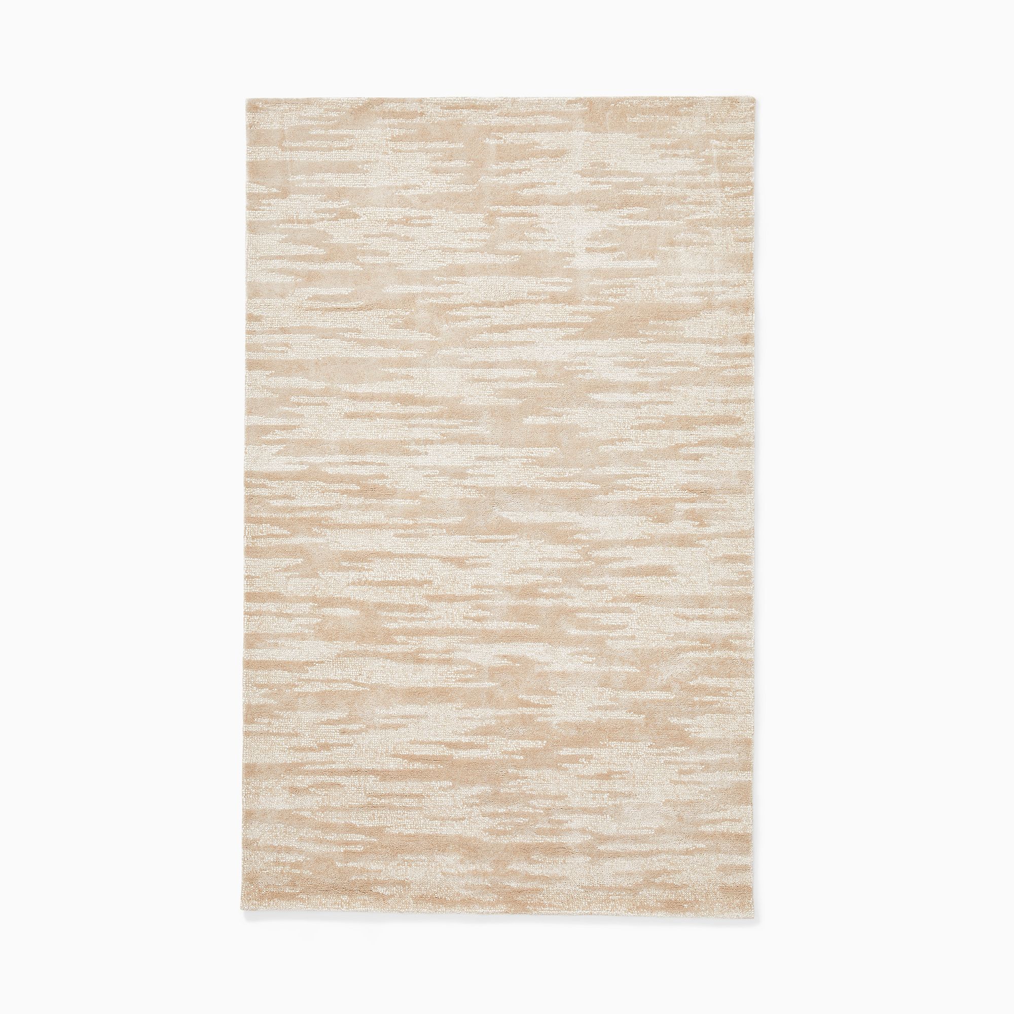 Striated Glimmer Rug, Alabaster, 5'x8'