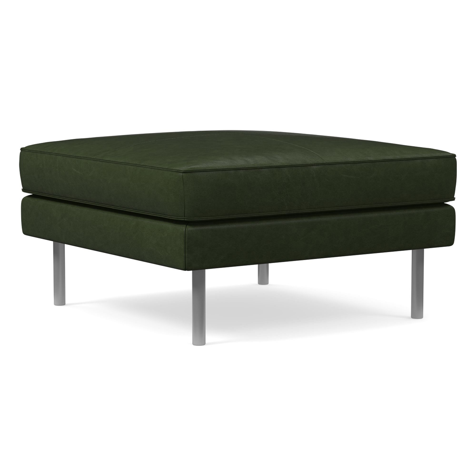 Axel Leather Ottoman | West Elm