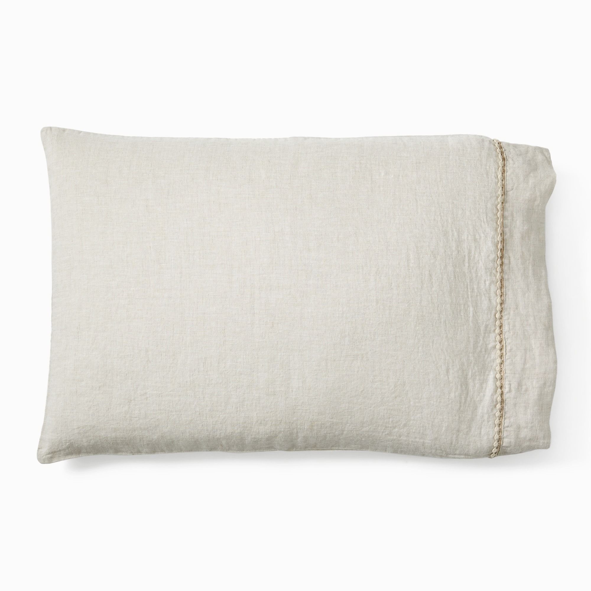 European Flax Linen Pom Sheet Set & Pillowcases | West Elm