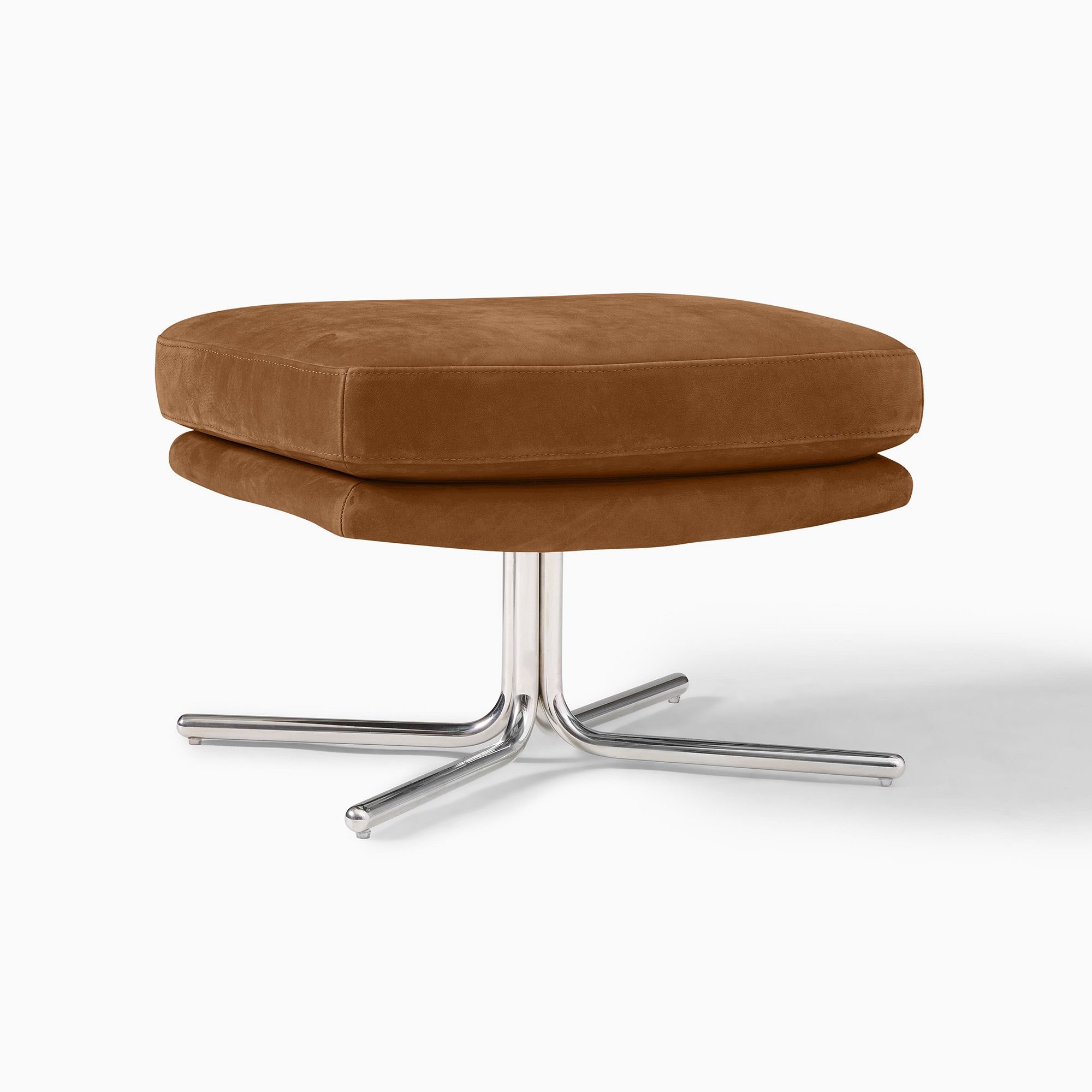 Kristoff Leather Swivel Ottoman | West Elm