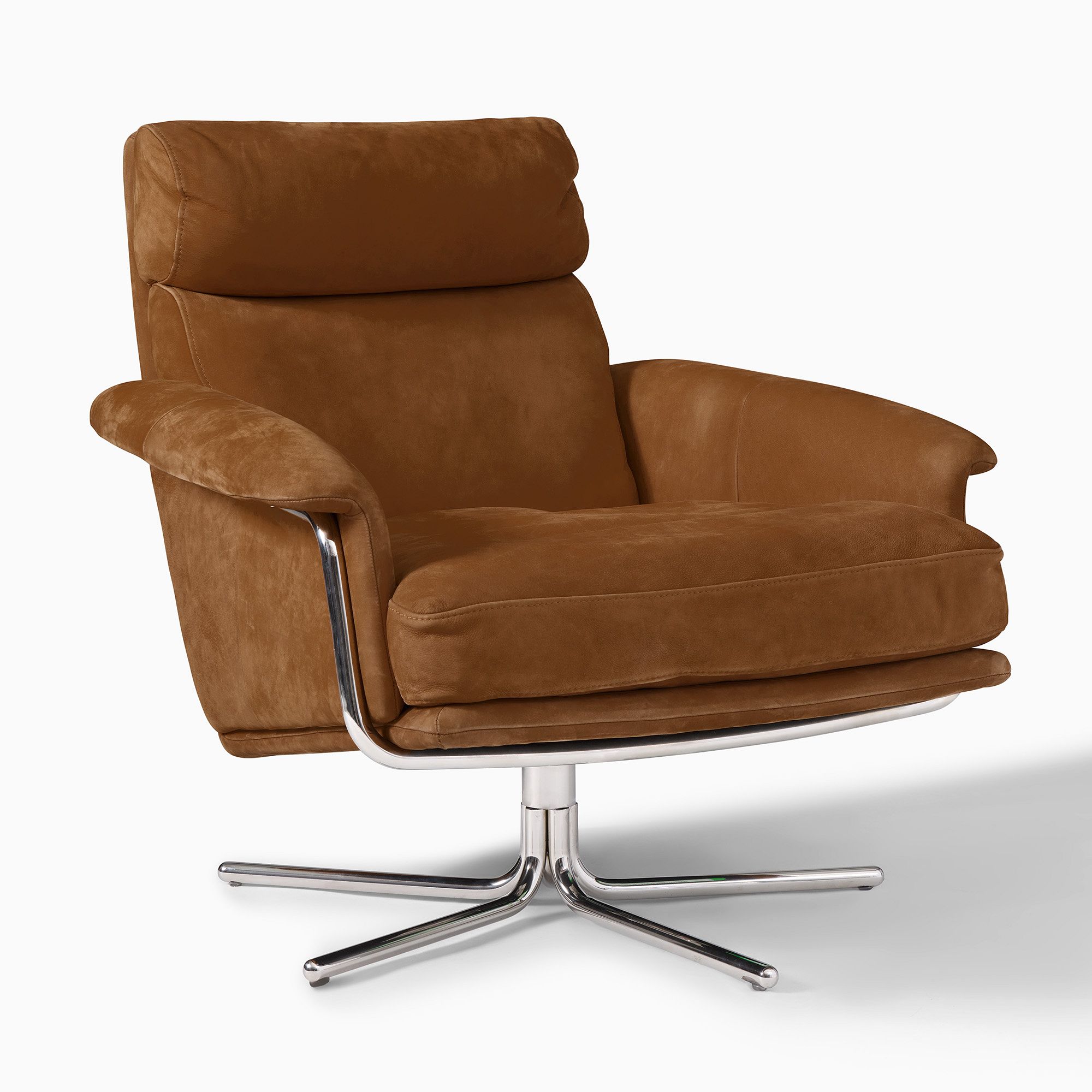 Kristoff Leather Swivel Chair | West Elm