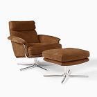 Kristoff Leather Swivel Chair &amp; Ottoman Set