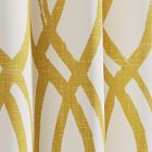 Cotton Canvas Scribble Lattice Curtains (Set of 2) - Dark Horseradish