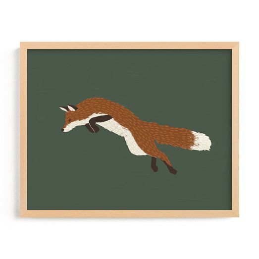 Leaping Fox Framed Wall Art by Minted for West Elm | West Elm