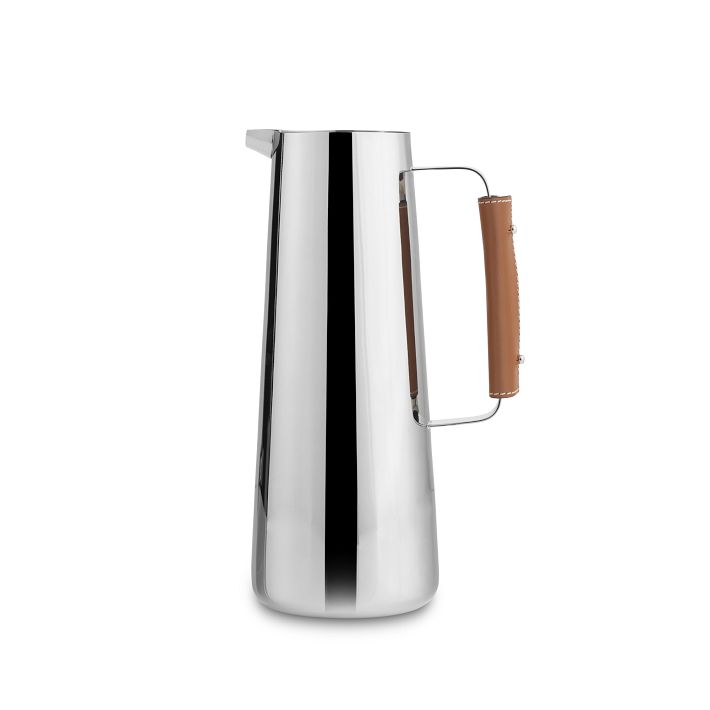 Nambe Tahoe Stainless Steel &amp; Leather Pitcher