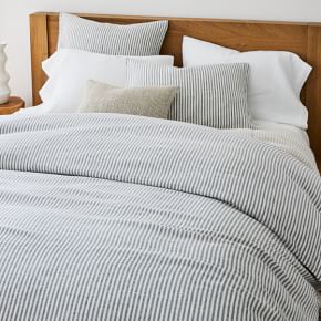 West elm BELGIAN LINEN classic Striped 2024 Queen duvet