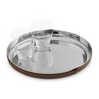 Nambe Tahoe Stainless Steel &amp; Leather Bar Tray