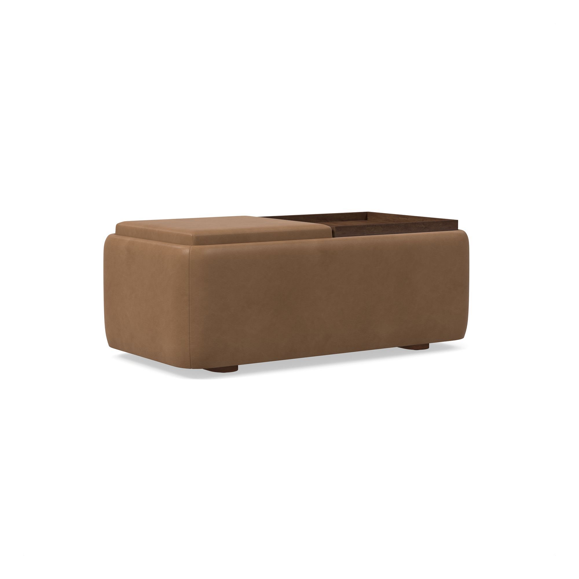 Bowman Leather Storage Ottoman | West Elm