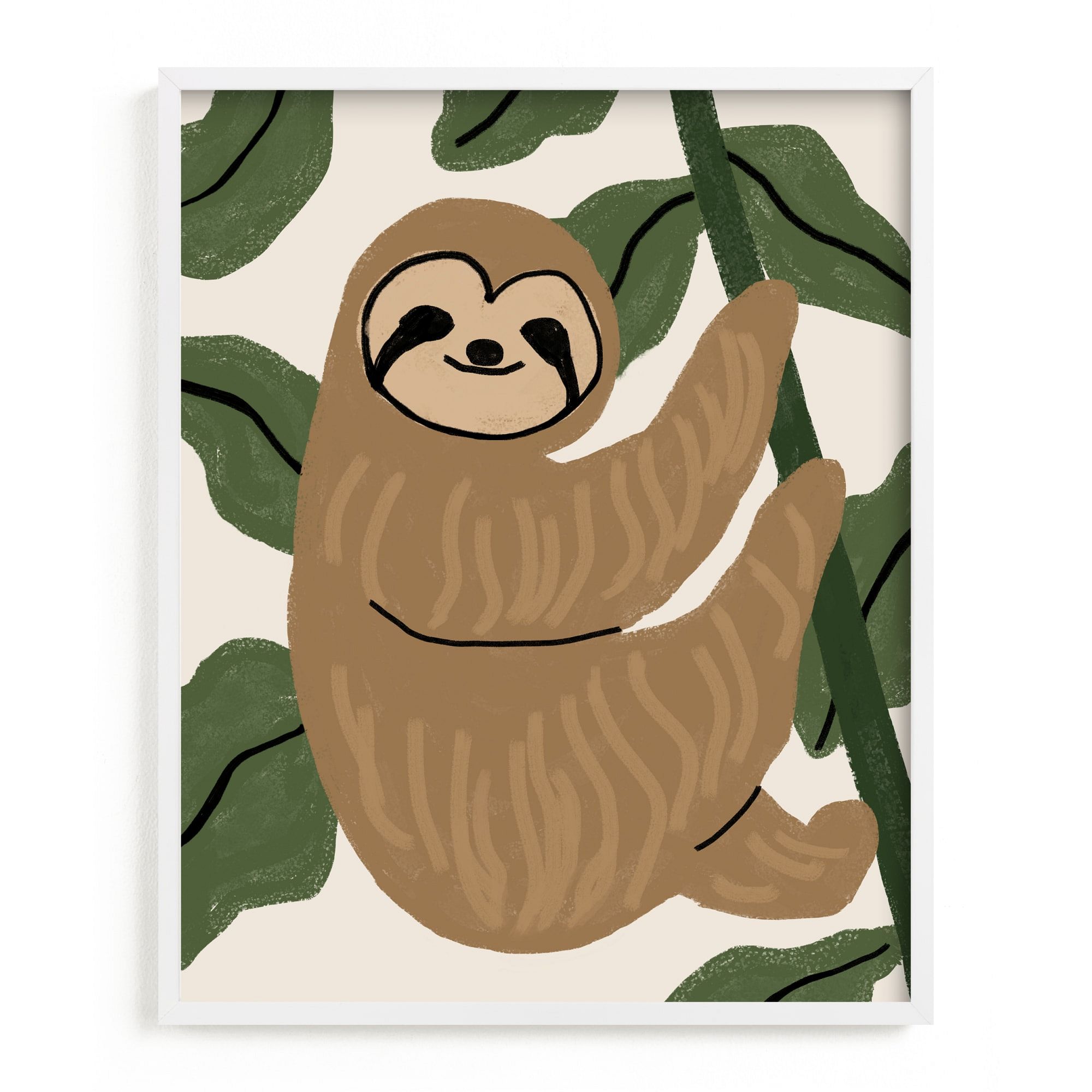 Baby Sloth Framed Wall Art by Minted for West Elm |