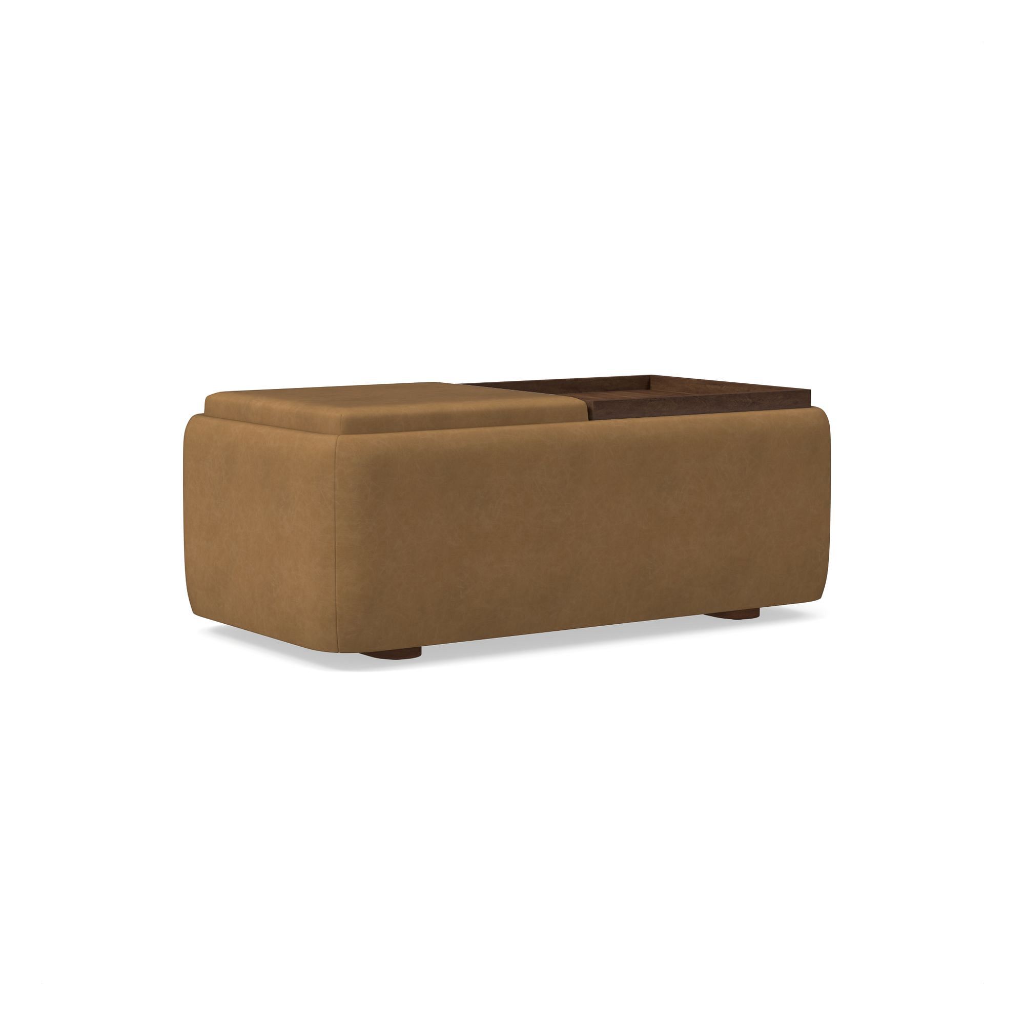 Bowman Leather Storage Ottoman | West Elm