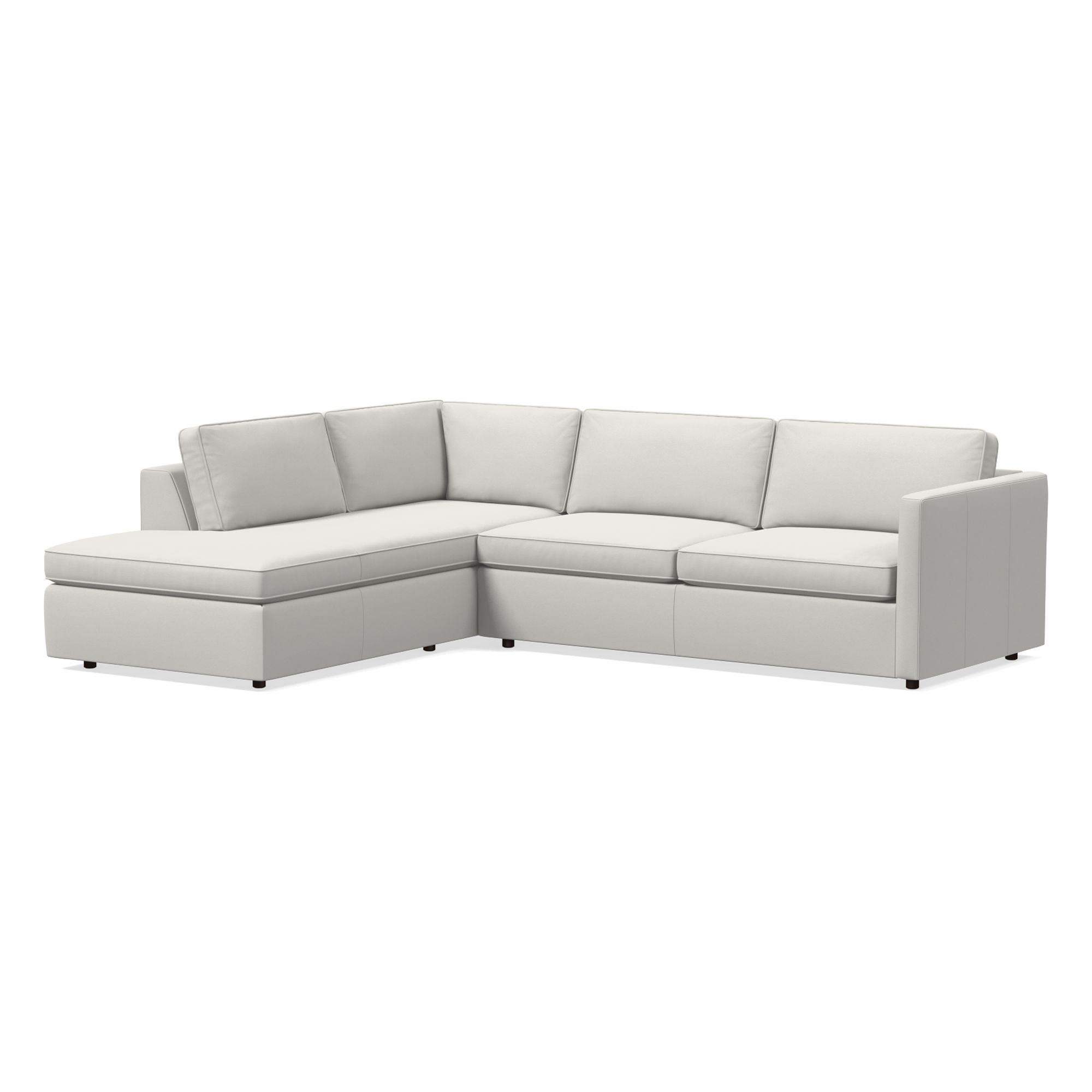 Harris Leather 2-Piece Bumper Chaise Sectional (106"–116") | West Elm