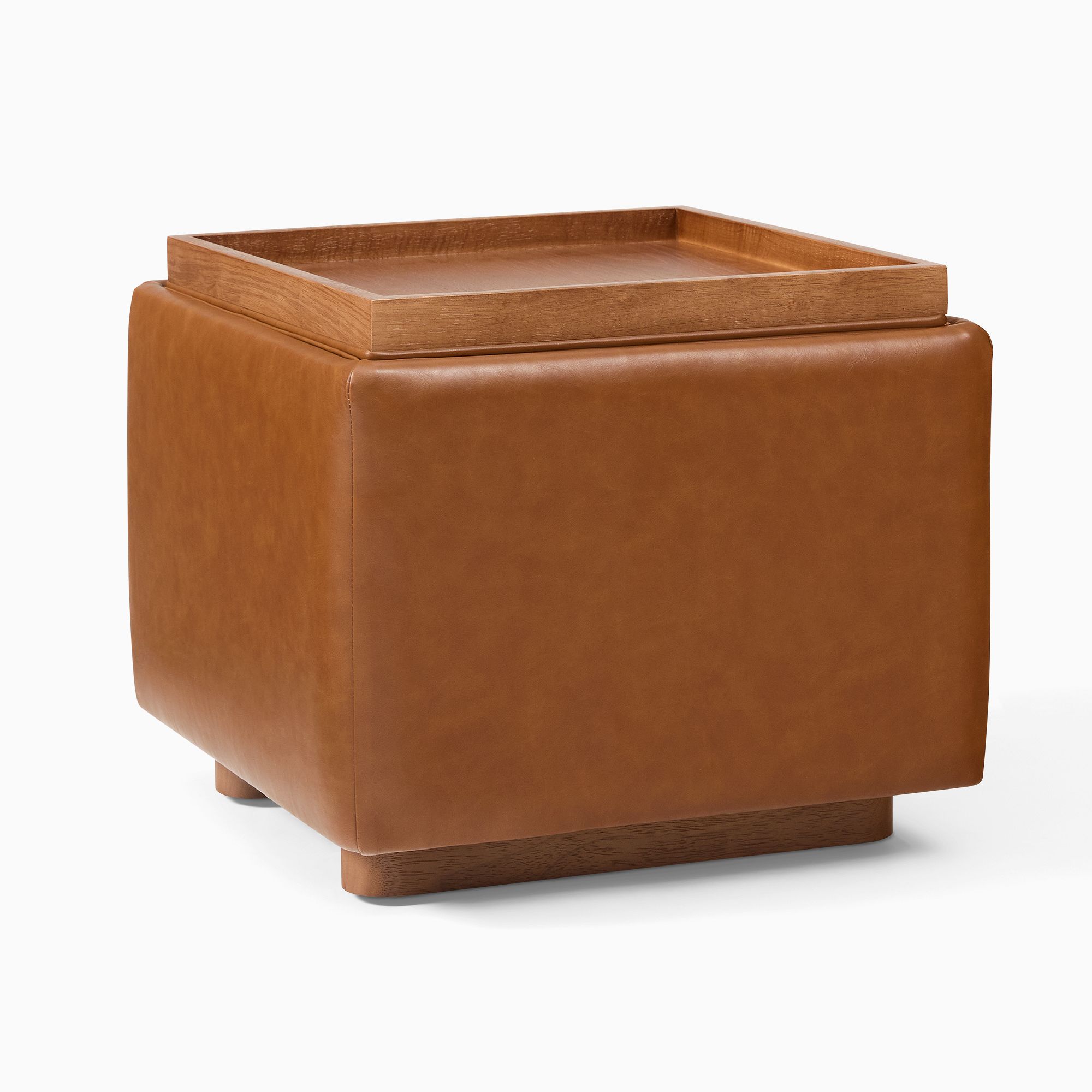 Bowman Leather Storage Ottoman | West Elm