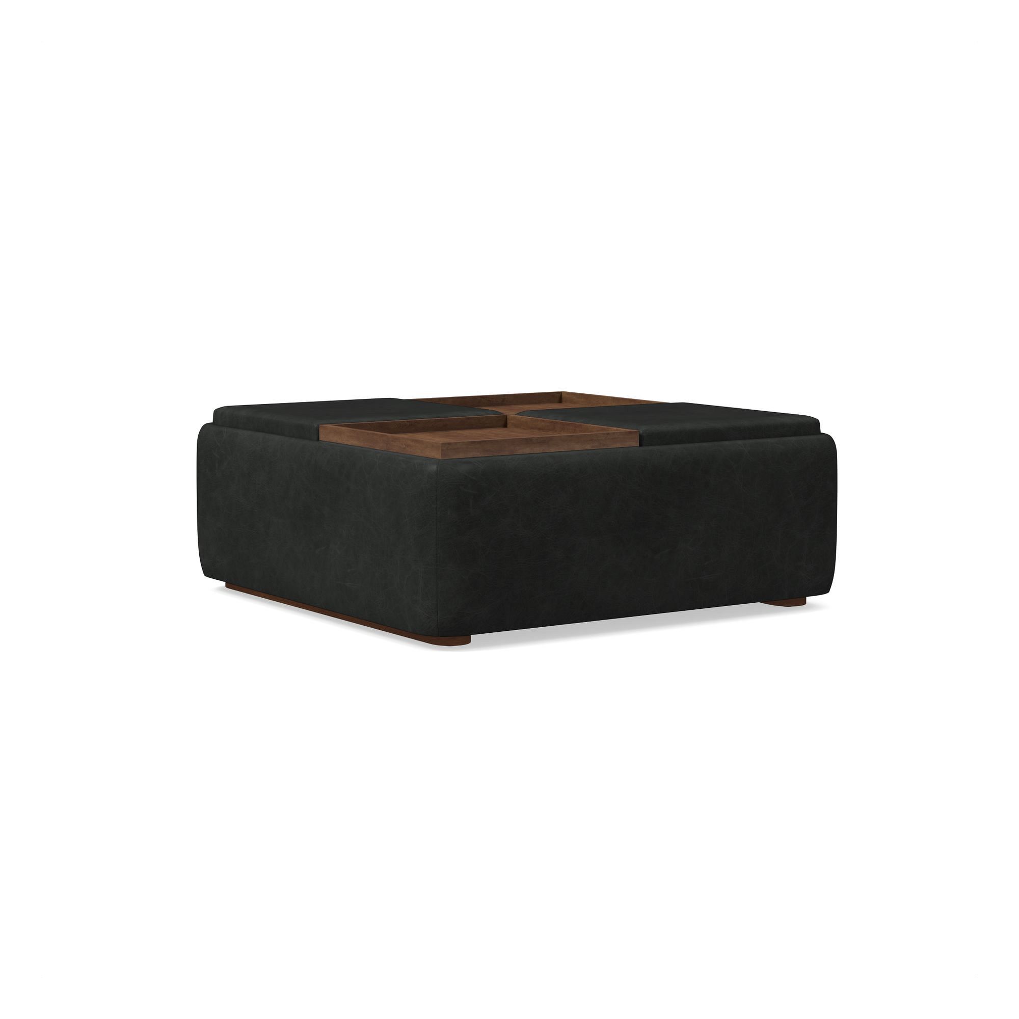 Bowman Leather Storage Ottoman | West Elm