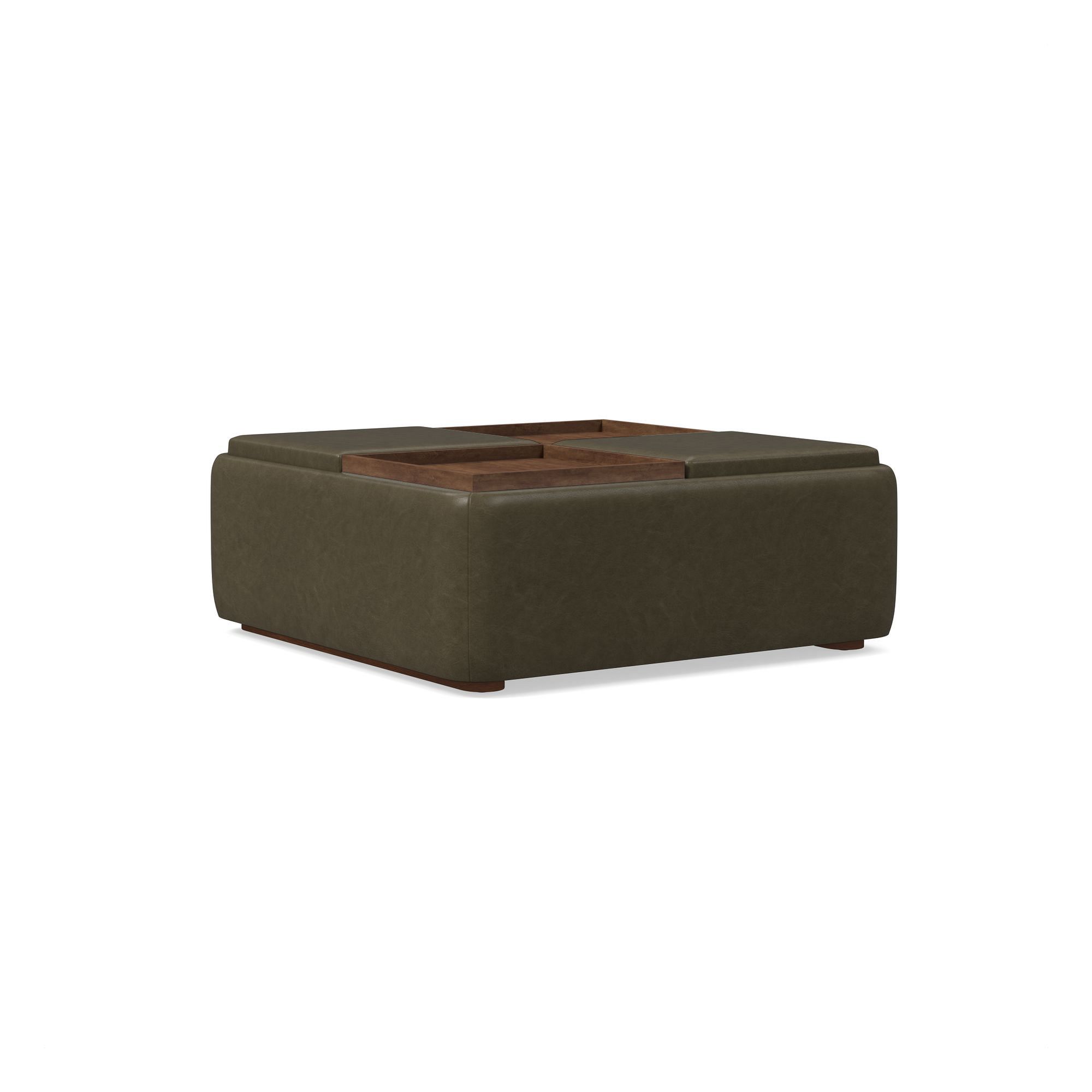 Bowman Leather Storage Ottoman | West Elm