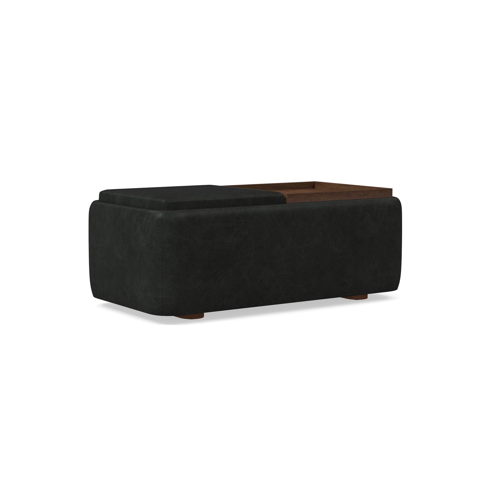 Bowman Leather Storage Ottoman | West Elm