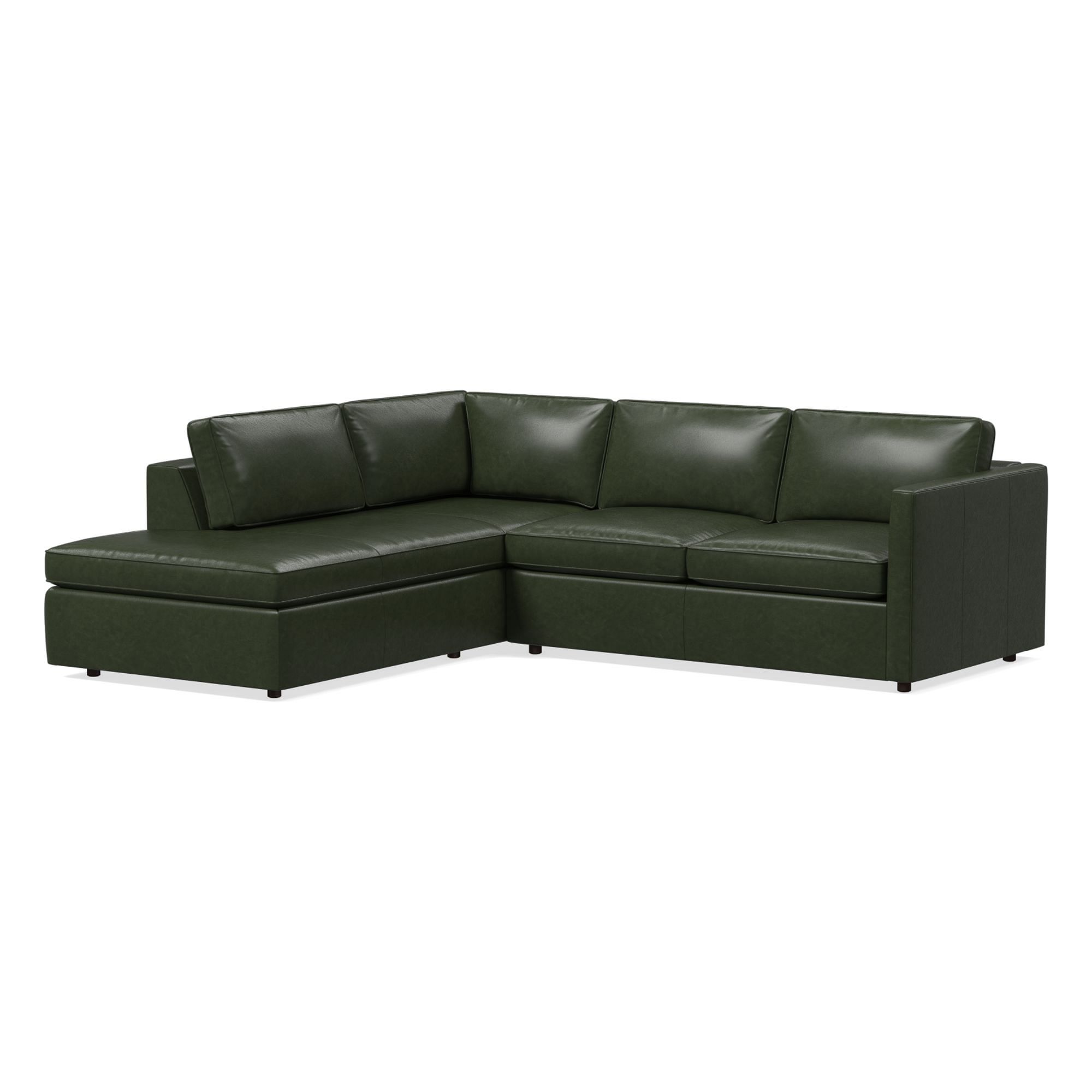 Harris Leather 2-Piece Bumper Chaise Sectional (106"–116") | West Elm