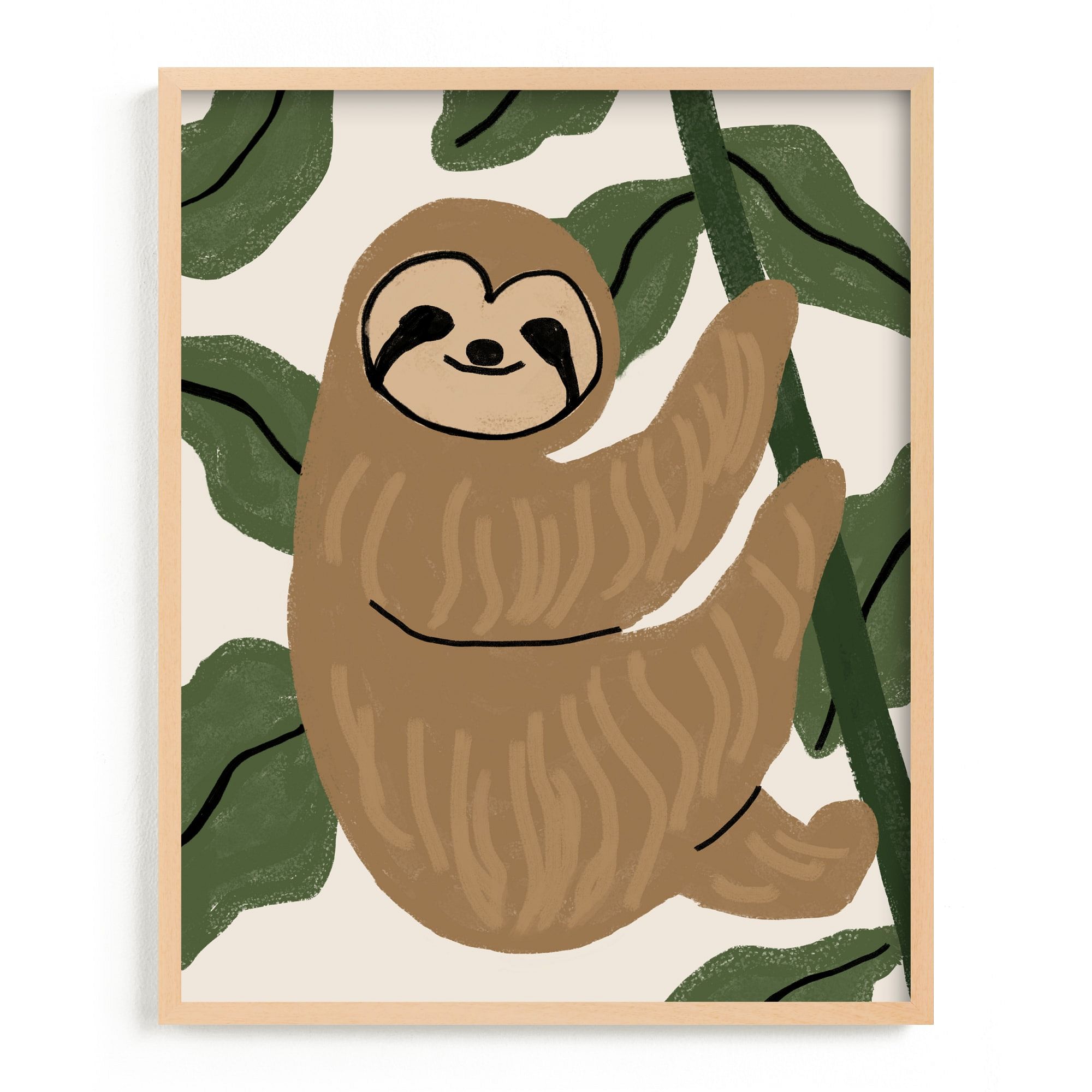 Baby Sloth Framed Wall Art by Minted for West Elm |