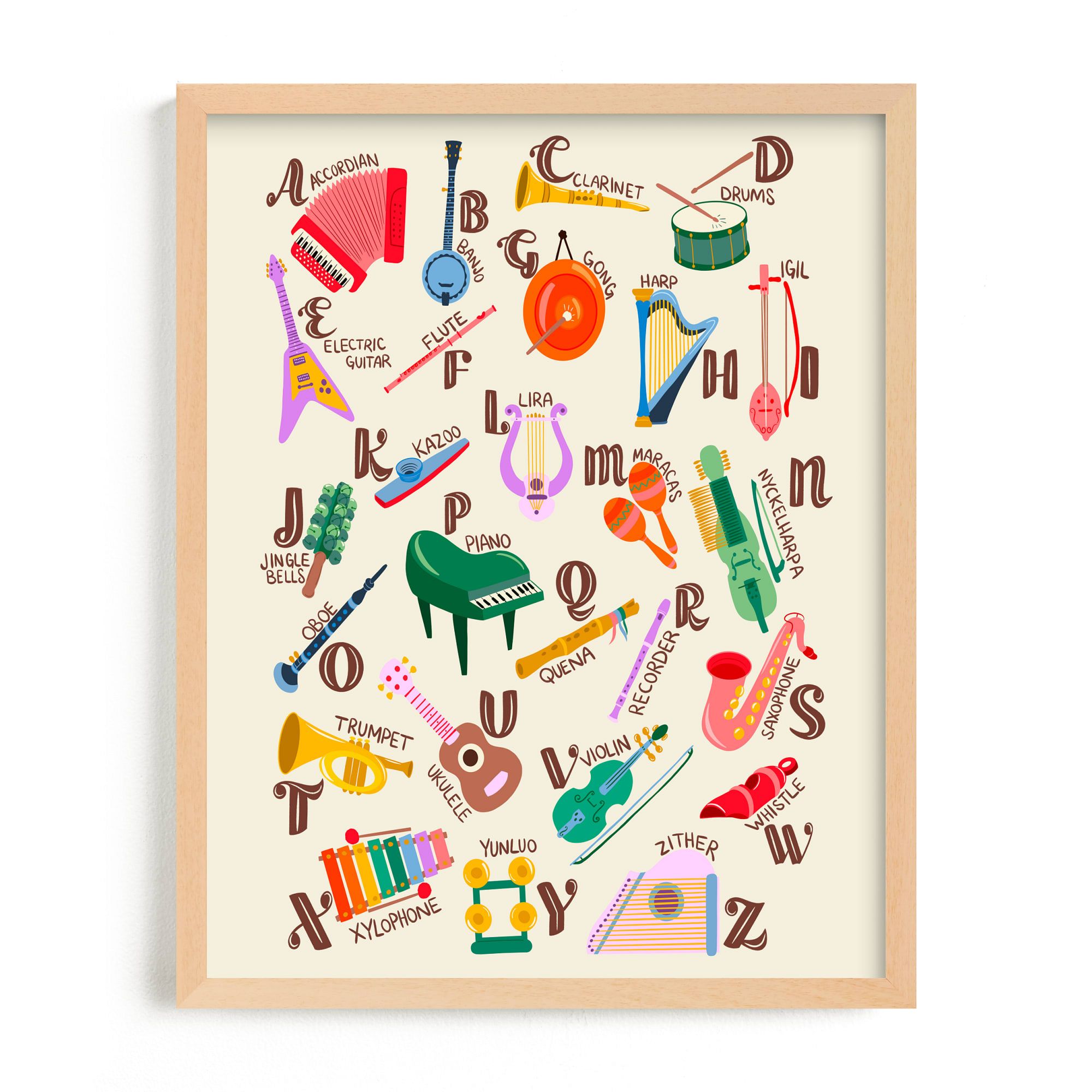 Musical Alphabet Framed Wall Art by Minted for West Elm |