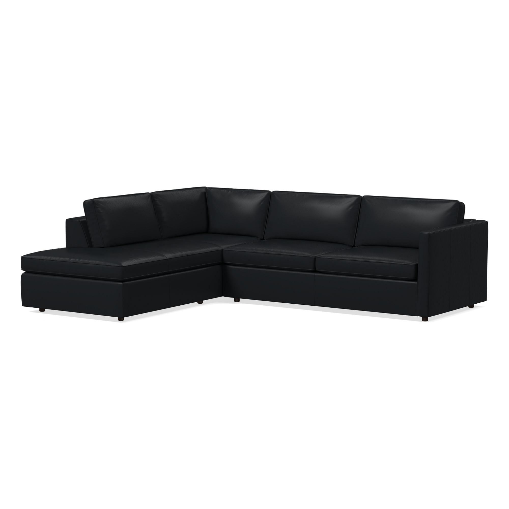 Harris Leather 2-Piece Bumper Chaise Sectional (106"–116") | West Elm