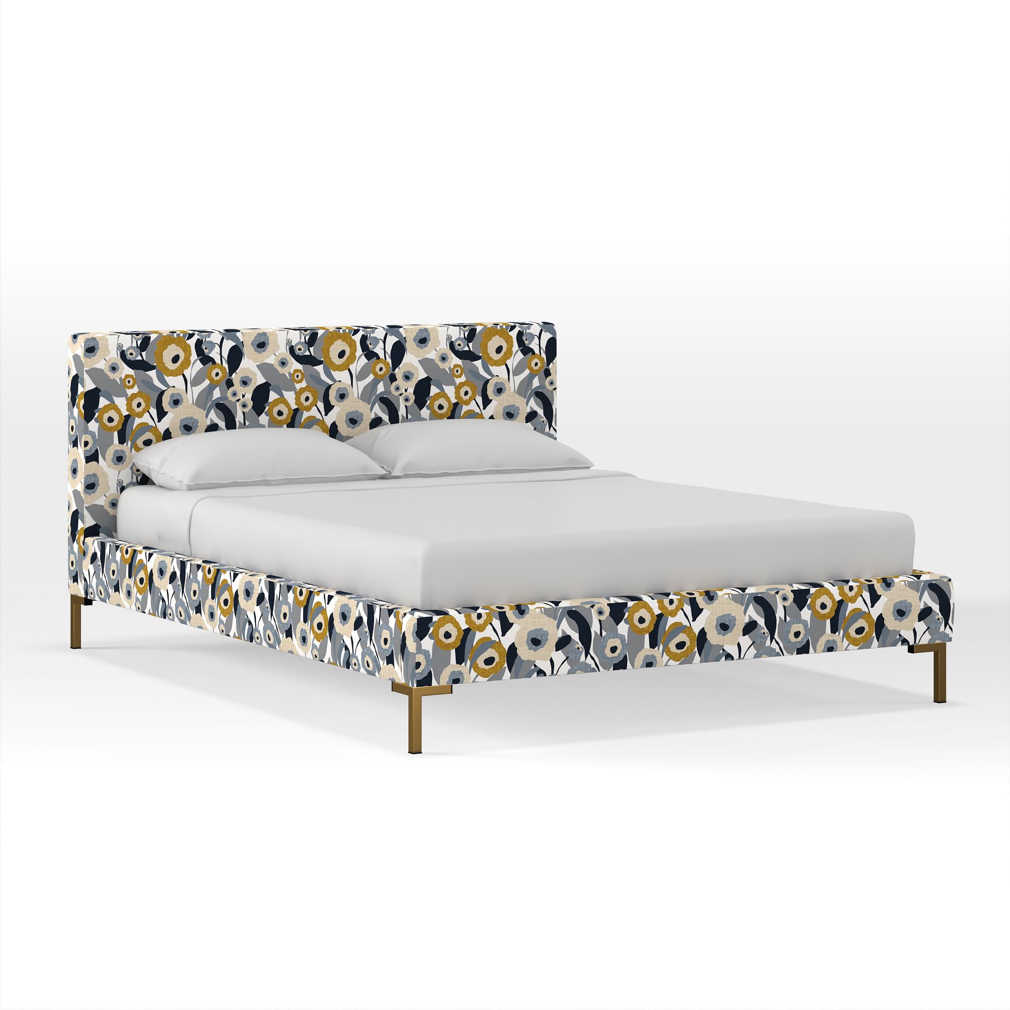 Upholstered Platform Bed - Metal Legs | West Elm